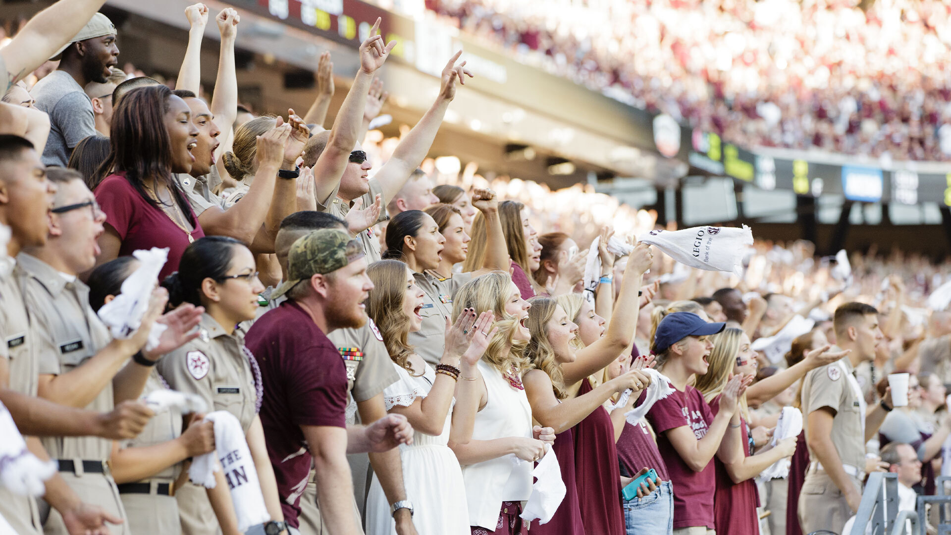 fans at football game